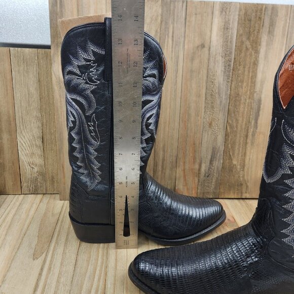 Mens Dan Post Winston size 9 D Lizard Leather 13" Western Cowboy Boots - Picture 6 of 13